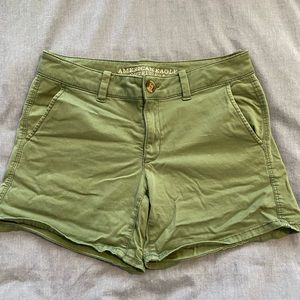 American eagle green midi canvas shorts